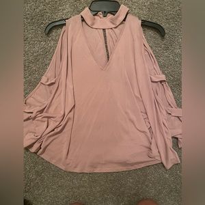 Gianni Bini pink xs stylish cute top cold shoulder